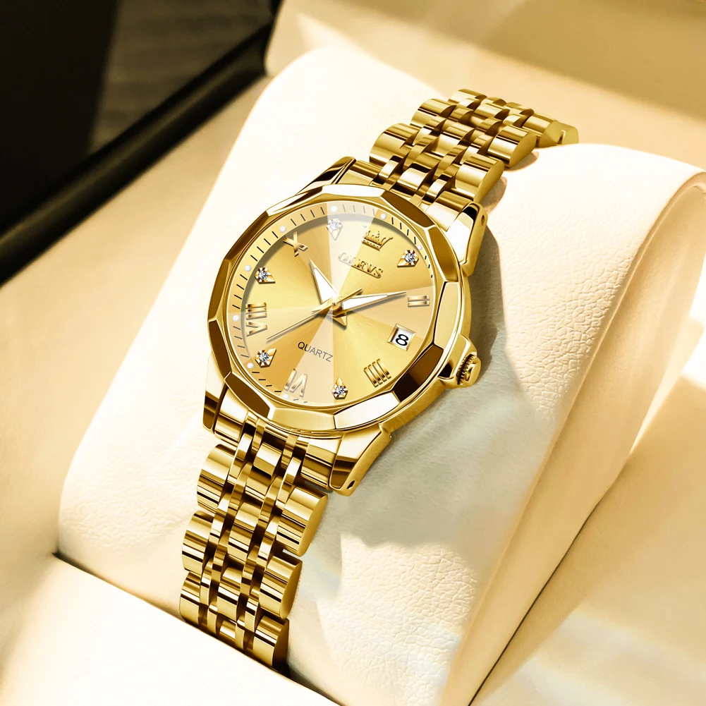

2023 Luxury Women's Watches Date Luminous Waterproof Quartz Wristwatch Ladies Stainless Steel Clock Mujer Relogios Feminino 9931