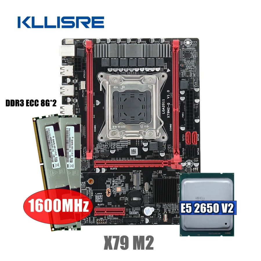Комплект материнской платы Kllisre X79 LGA 2011 E5 2650 V2 CPU 2*8 Гб памяти DDR3 1600 ECC RAM | Компьютеры