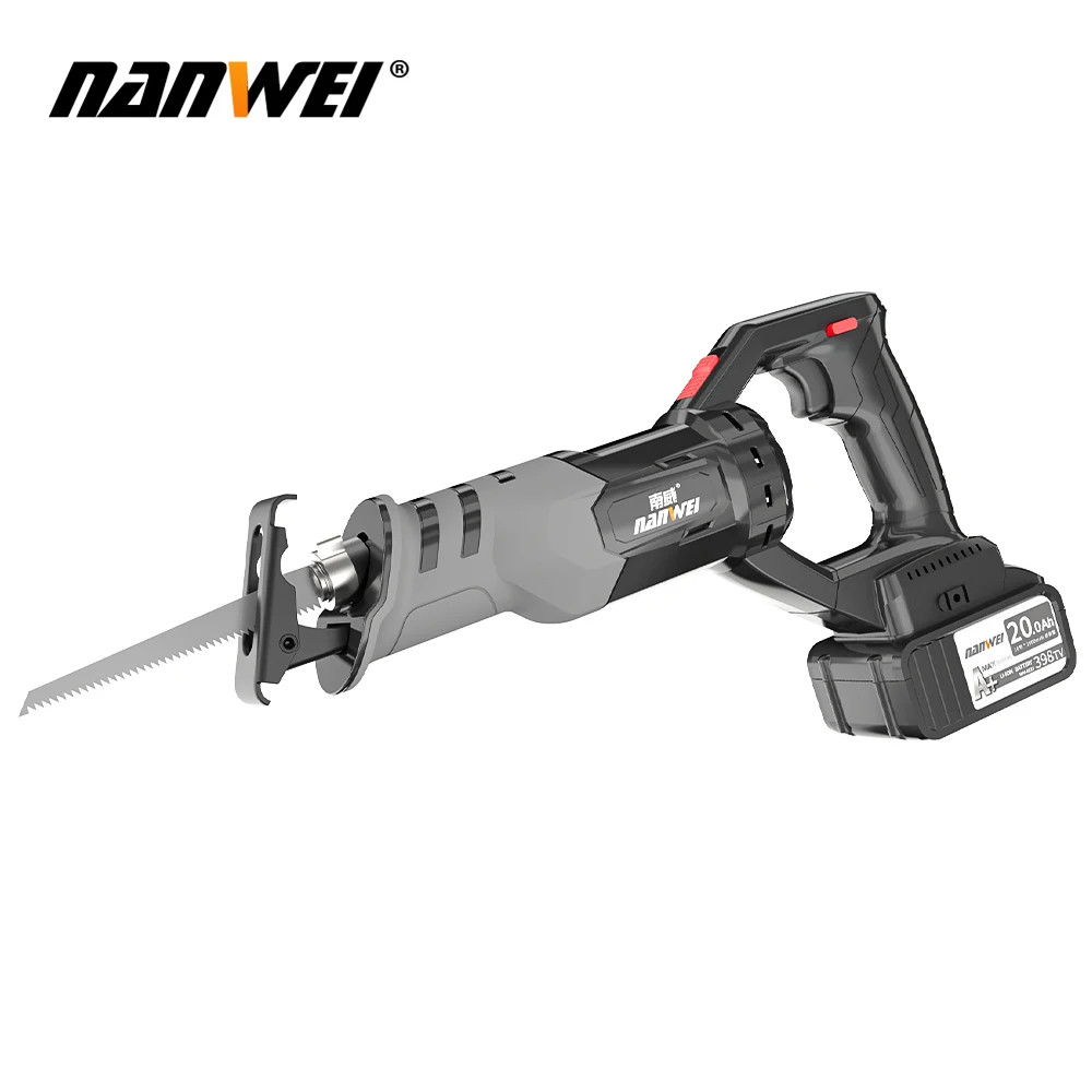 

NANWEI Brushless Cordless Electric Reciprocating Saw Handsaw Saber Saw Sabel Metal Woodworking Frozen-meat Bone Cutting