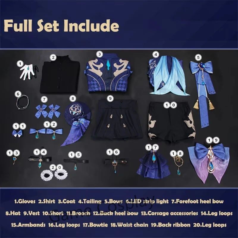 Игровые фигурки героев фильма Genshin костюмы для косплея фурины унисекс