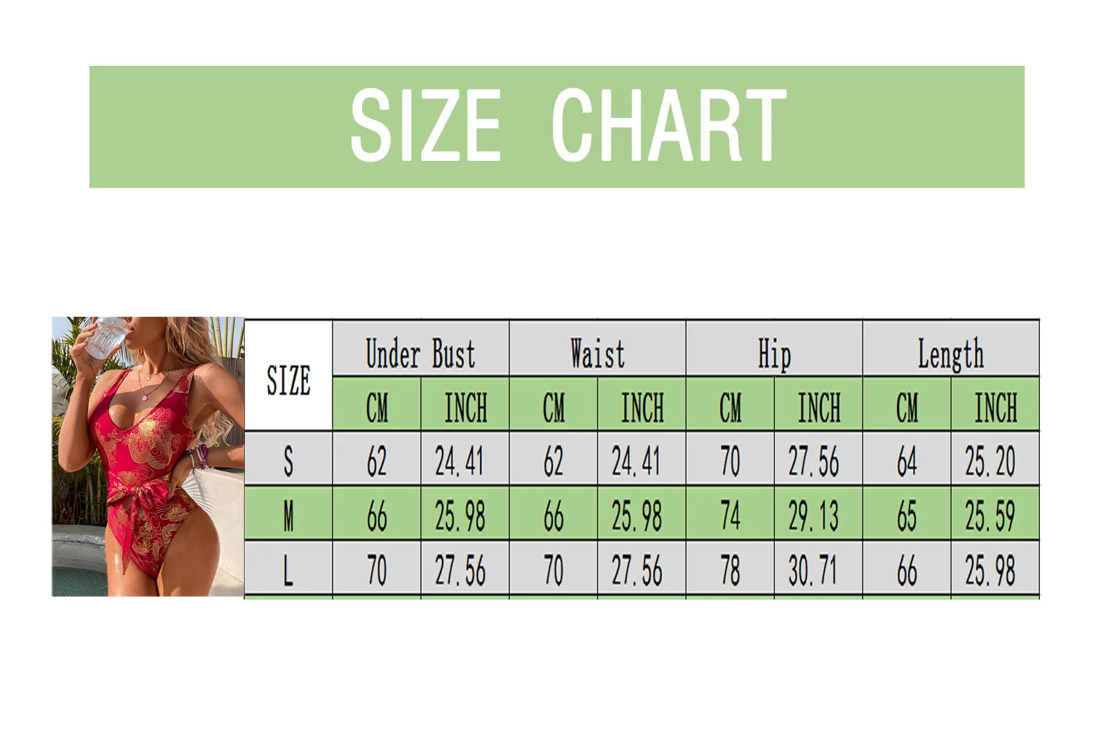 Женский пикантный Красный Бронзовый купальник Цельный с глубоким V-образным