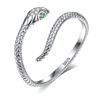 original white gold plated sterling silver ring female cute spirit snake temperament fashion ins opening