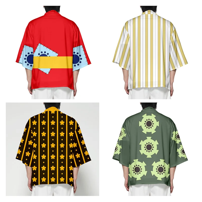 Аниме ONE PIECE Wafuku Monkey D Luffy кимоно Санджи косплей плащ с принтом юката кардиган