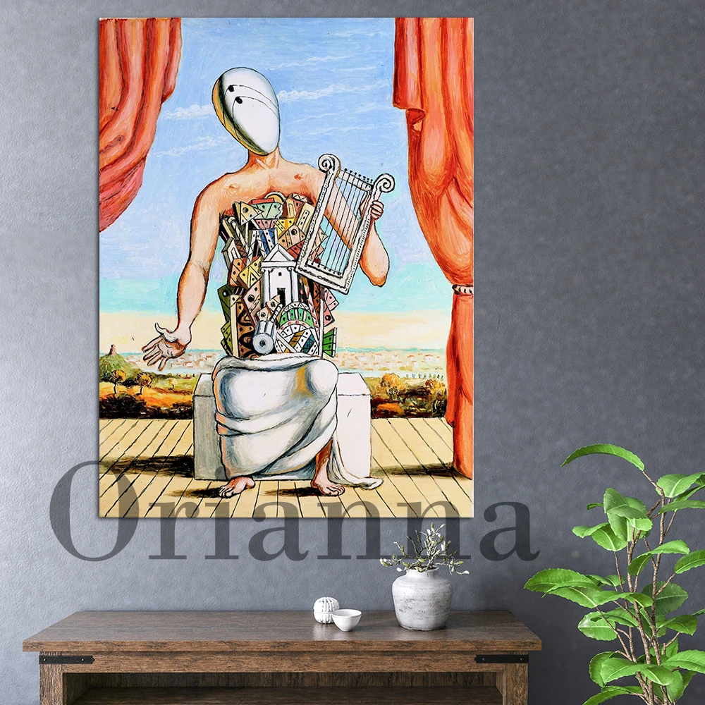 

Mid Century Giorgio De Chirico Solitary Orpheus 1973 • Modern Wall Art Prints Posters Nordic Home Living Room Decor Painting