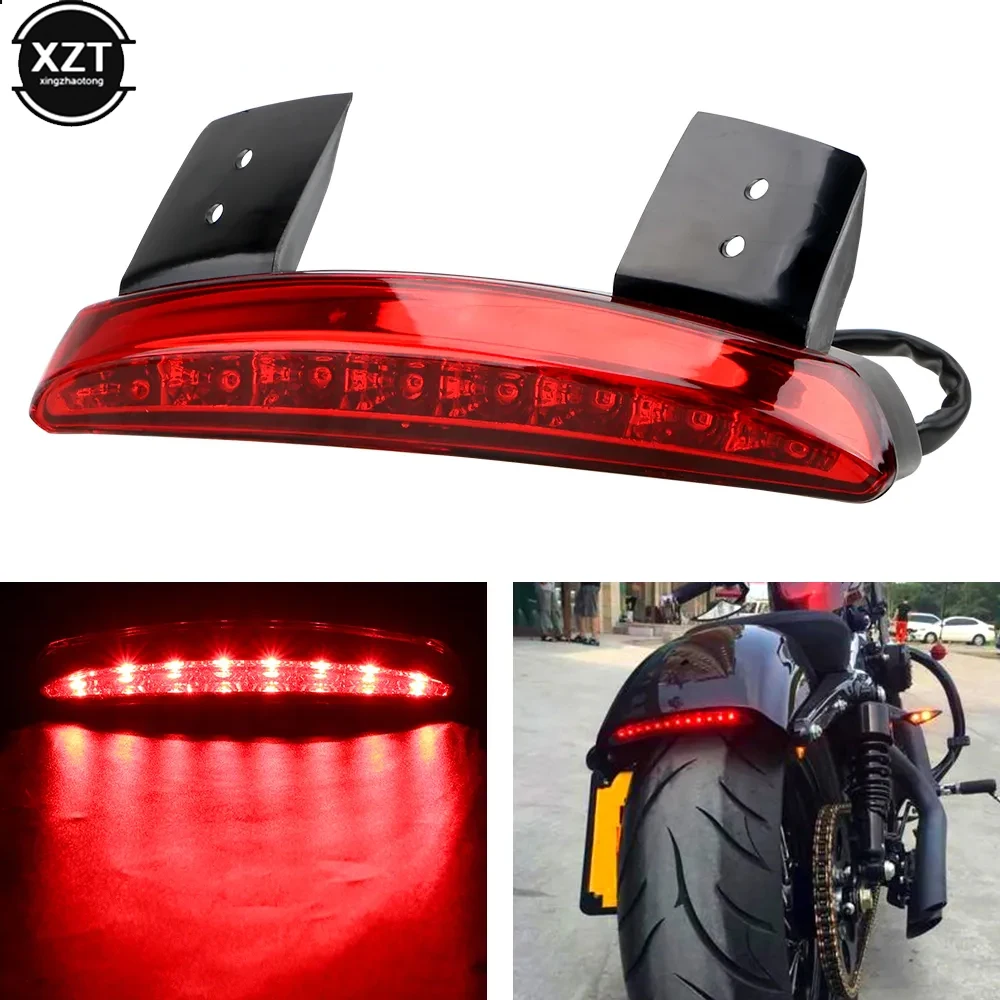 

1pcs Red LED Brake Tail Light For Bike Motocycle Touring Sportster XL 883 1200 Cafe Racer Rear Fender Edge Taillight