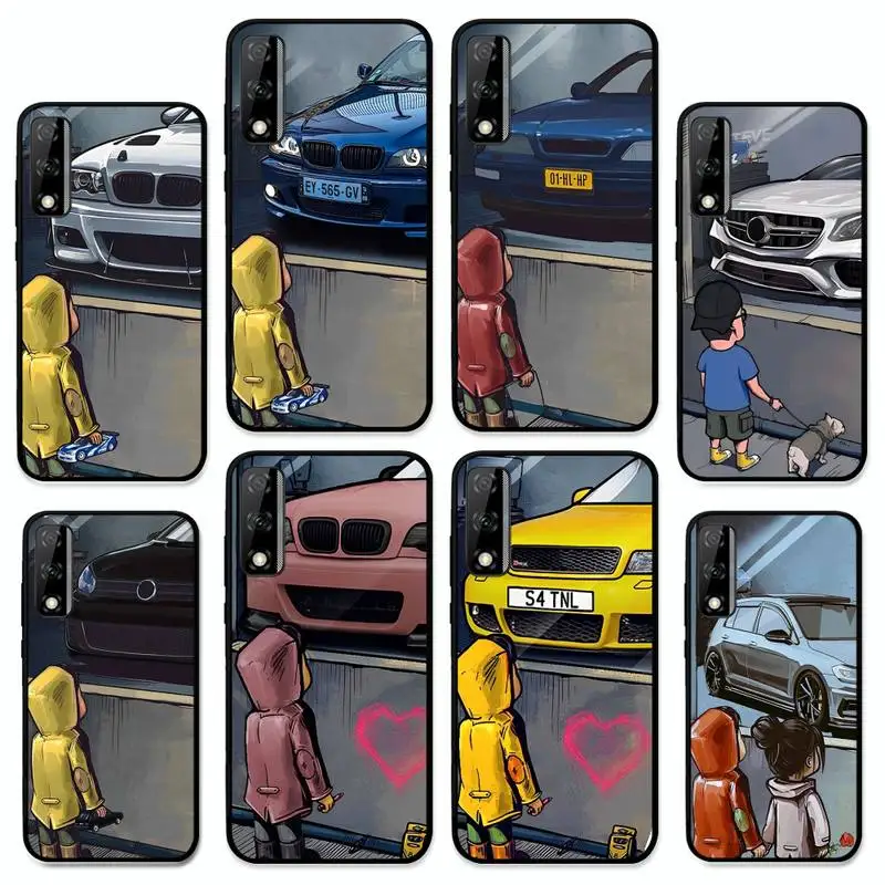 

Boy Girl See Cool Sports Car Phone Case for Huawei Y 6 9 7 5 8s prime 2019 2018 enjoy 7 plus
