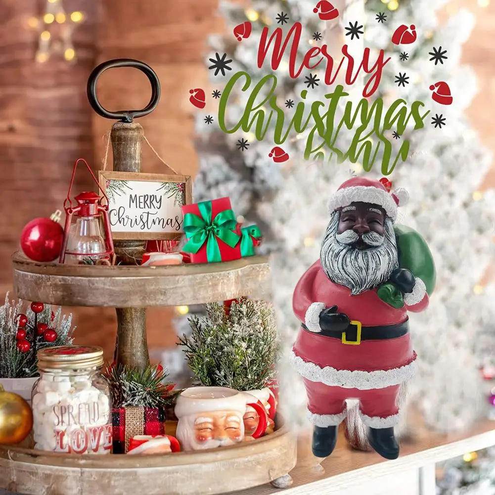 

Christmas Ornament Attractive Mini Cartoon Scene Layout Resin Classic Style Santa Claus Doll Ornament For Home