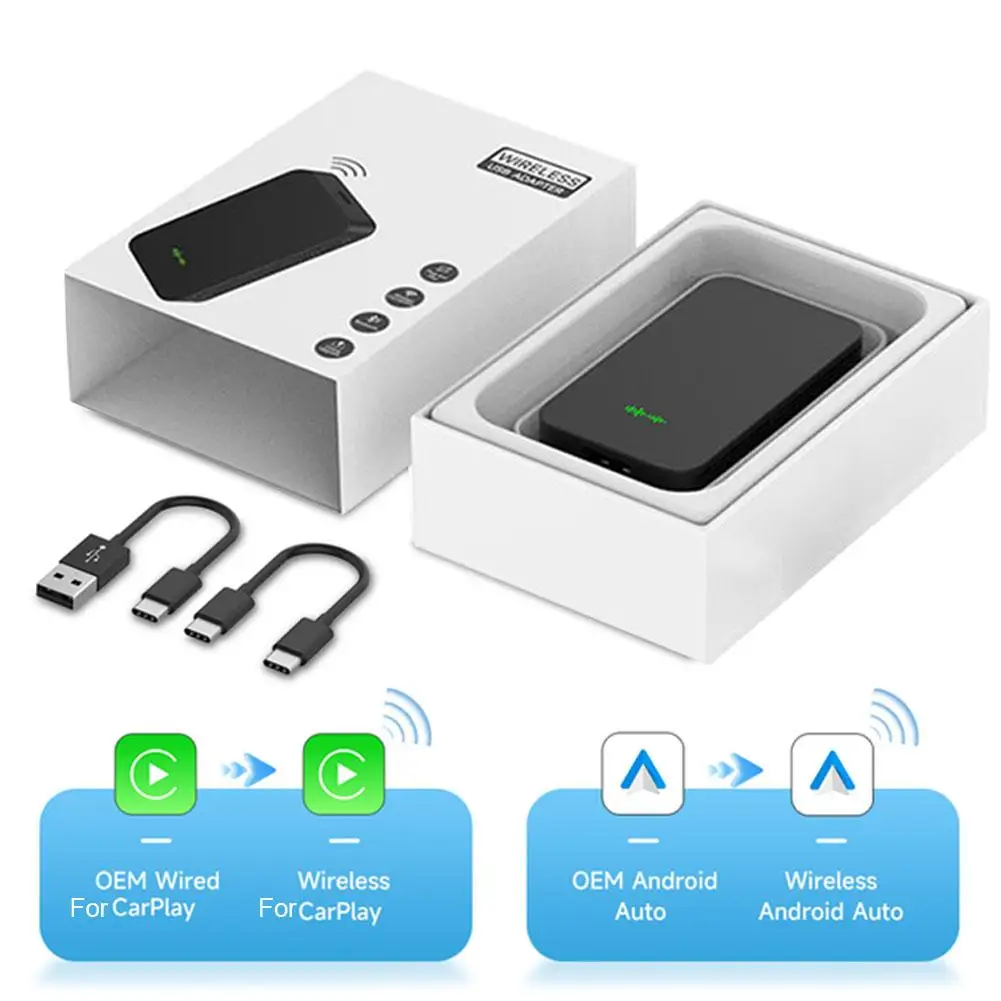 CarlinKit 2air Wired To Wireless For Android Auto Box Wireless Adapter Smart Car Ai Box WiFi Bluetooth Auto Connect Plug images - 6