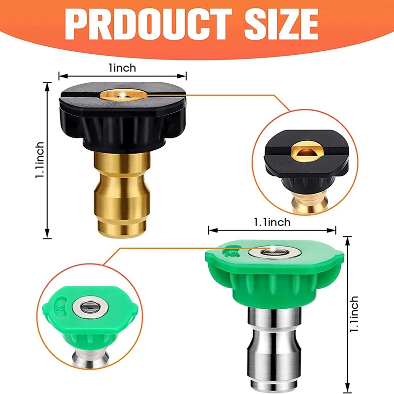 

2 Pieces Pressure Washer Nozzle Tips Set With Nozzle Holder, 10 Spray Nozzle Tips, 1/4 Inch Fast Connect, 4000 PSI