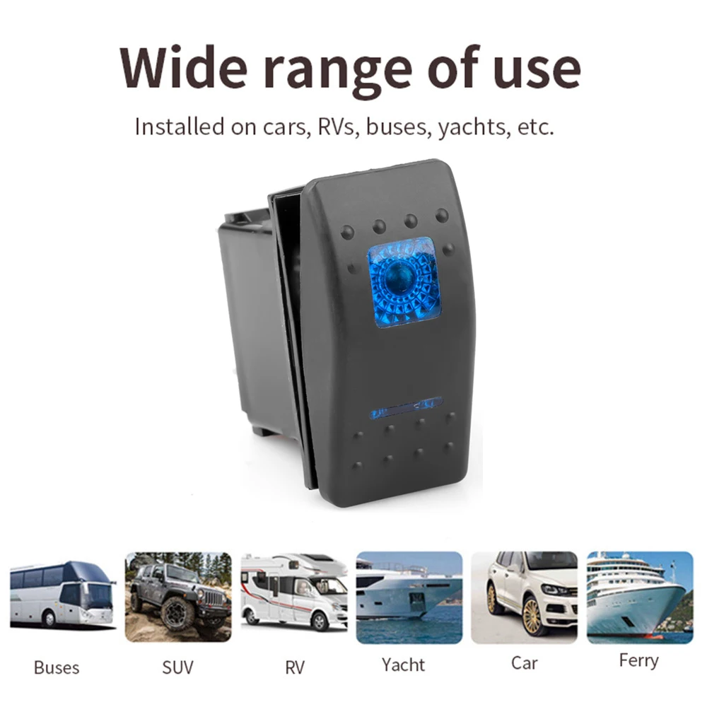

Car Ship Type Rocker Modification Switch DC 12V-24V Charger Switch With Light ON-OFF Cockpit Switch General Car Accessories