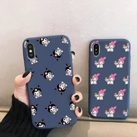 hello kitty my melody kuromi phone case for iphone 13 12 mini 11 pro xs max x xr 7 8 6 plus candy color blue soft silicone cover