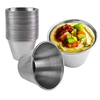 12pcs stainless steel sauce cup condiment ketchup dipping bowl seasoning dish appetizer plates container kitchen tools