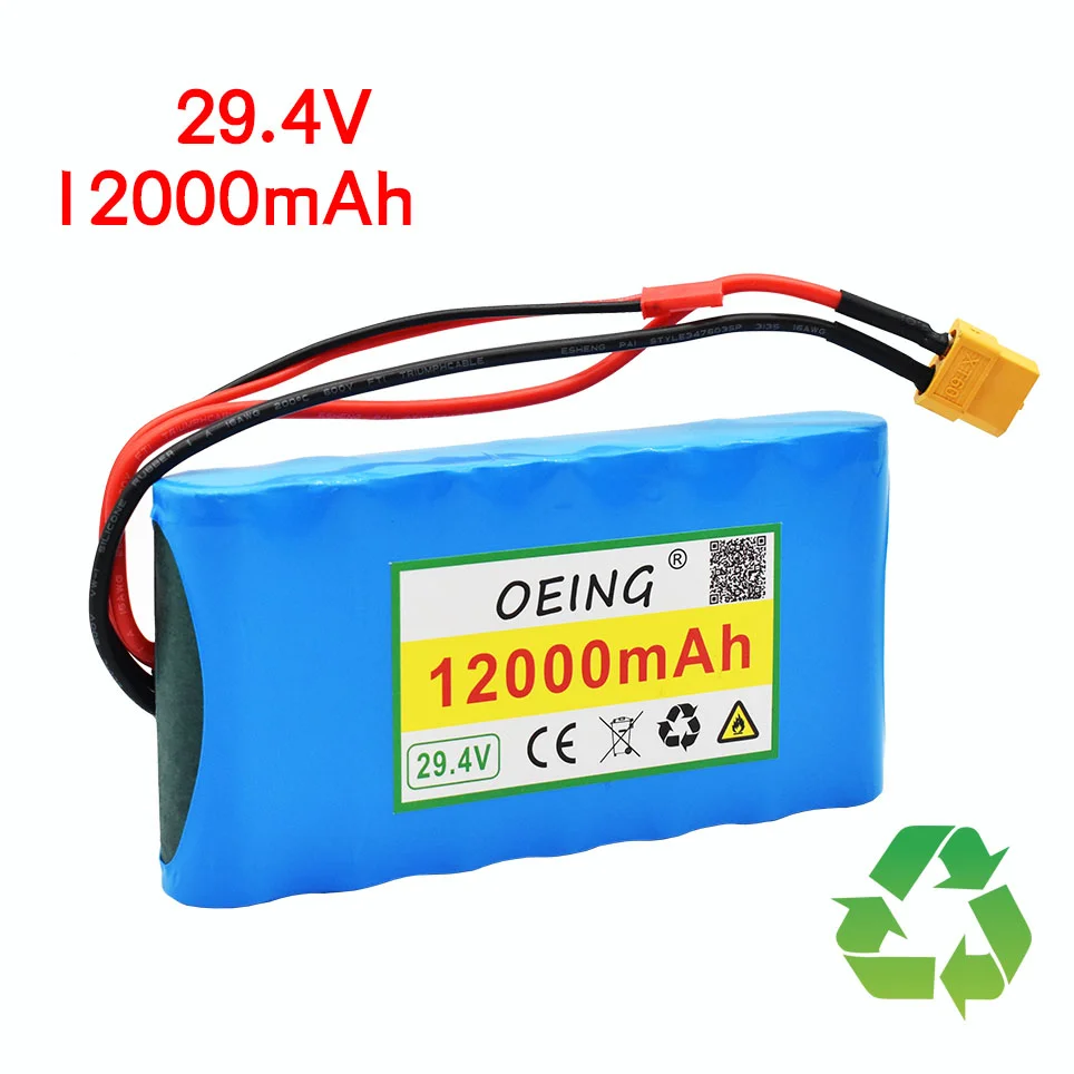 

2022 NEW 29V 12Ah 7S1P 29.4V 12000mAh Lithium-ion Battery Pack for Small Electric Unicycles Scooters Toys Bicycle Built-in BMS