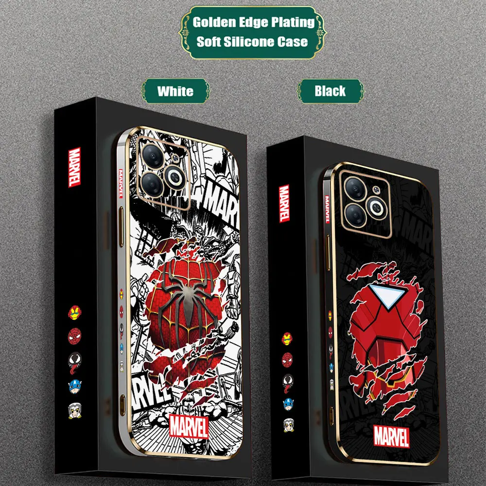 Чехол с изображением Человека-паука Железного человека комиксов искусственного