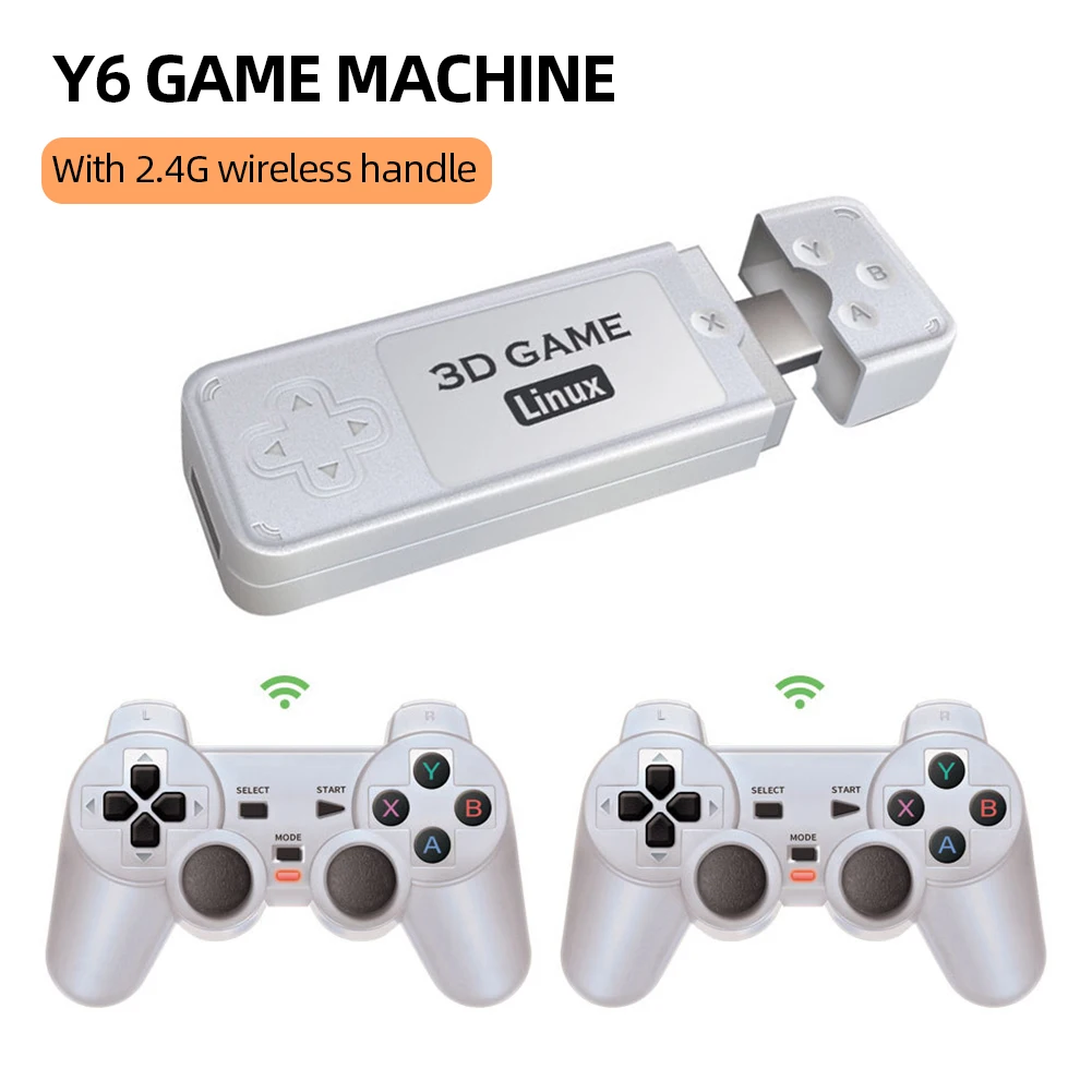 

Y6 Wireless Retro Game Console 4K/HDMI-Compatible Output Emuelec4.3 with Dual 2.4G Wireless Controllers Gift for Kids and Adults