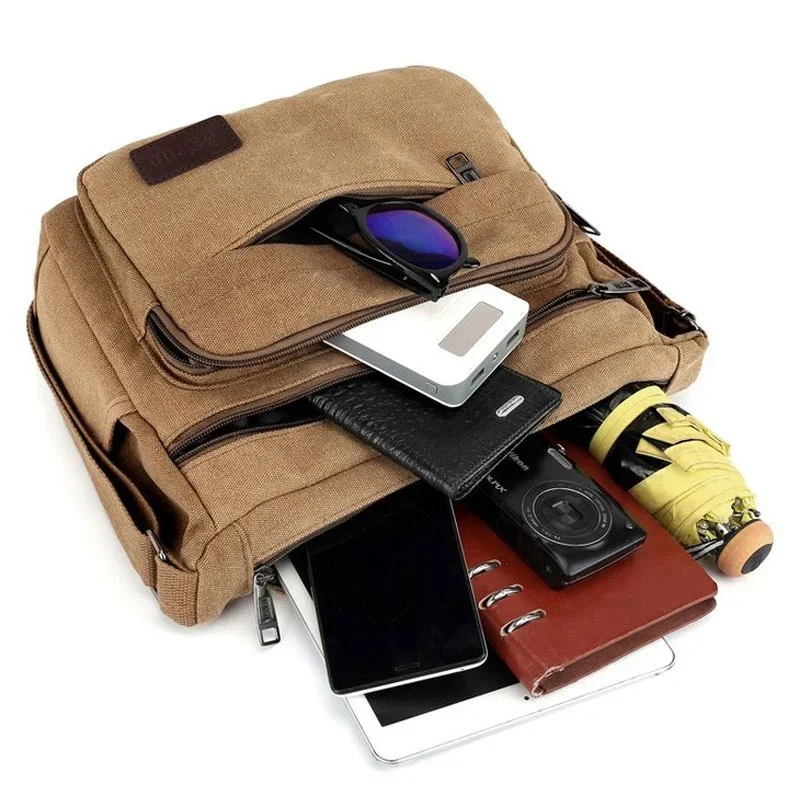 Мужская холщовая сумка через плечо