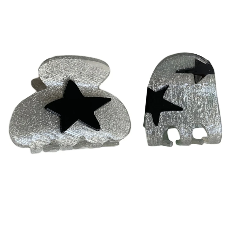 

449B Star Hair Claw Clips Star Hair Clip Brooch Hair Clamps Barrettes Small Hair Accessory for Girls Womens Strong Hold