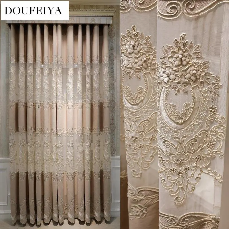 

Занавески в европейском стиле для гостиной, спальни, столовой, роскошные виллы, гостиницы, квартиры, окна, занавески стандартного размера