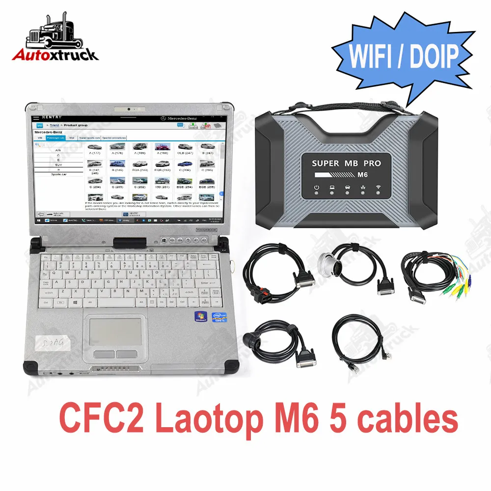 

CFC2 CF-C2 Laptop SUPER Star MB PRO M6 2022.9 Main Test Cable Wireless with Multiplexer Diagnosis Tool