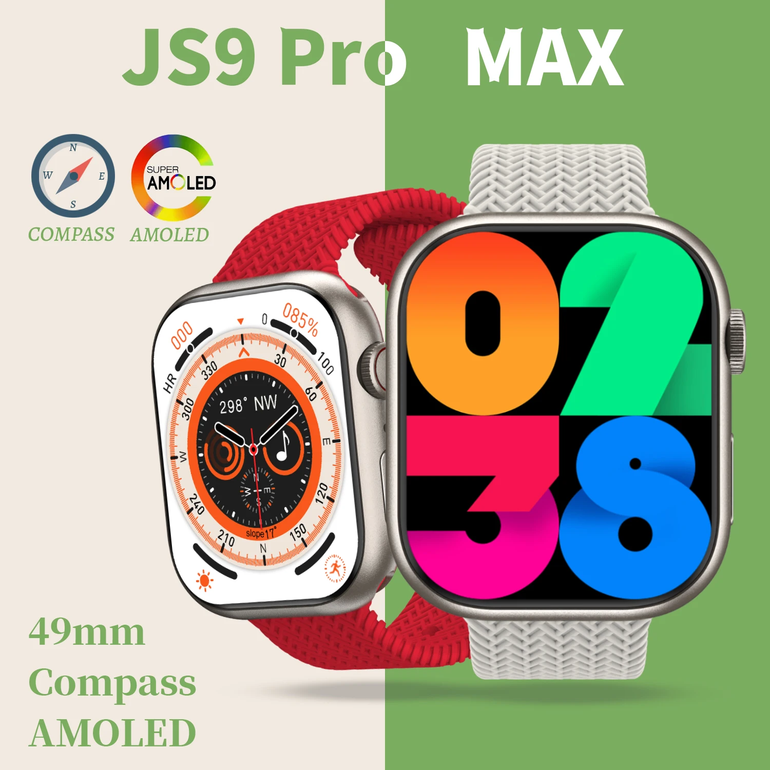 

Смарт-часы Amoled JS9 PRO MAX Series 8, 2,1 дюйма, 45 мм, OLED