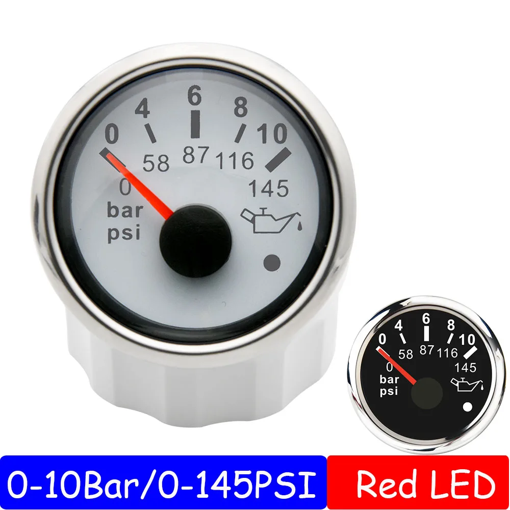 

Гидропресс ure для лодки, измеритель мощности для подвесного мотора яхты, 12/24 В, 0-10 бар, 52 мм, водонепроницаемый