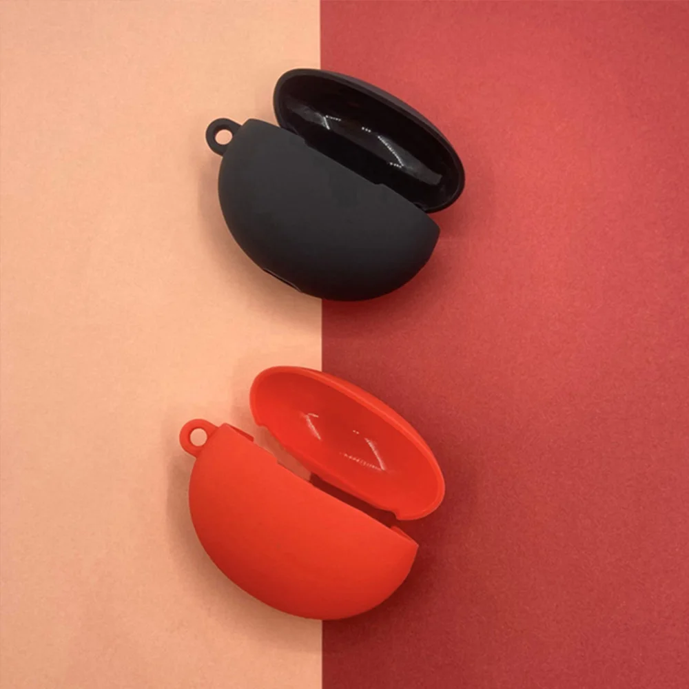 Чехол-накладка из силикона для беспроводных Bluetooth наушников Huawei Freebuds 4i с крючком.