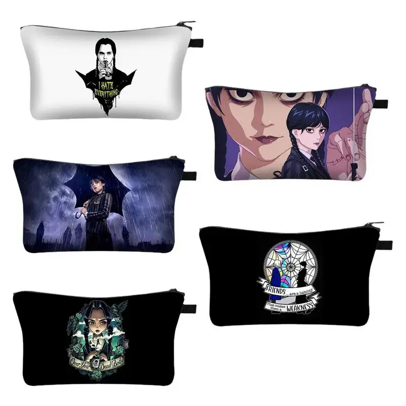 

The Wednes Day Addam Makeup Storage Bag Gothic Academy Women Handbags Casual Lipstick Makeup Bags Gift