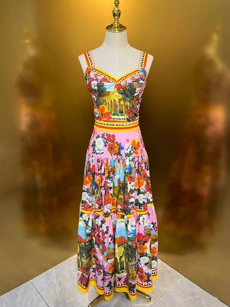 Сексуальный комплект из двух предметов без бретелек с архитектурным пейзажным