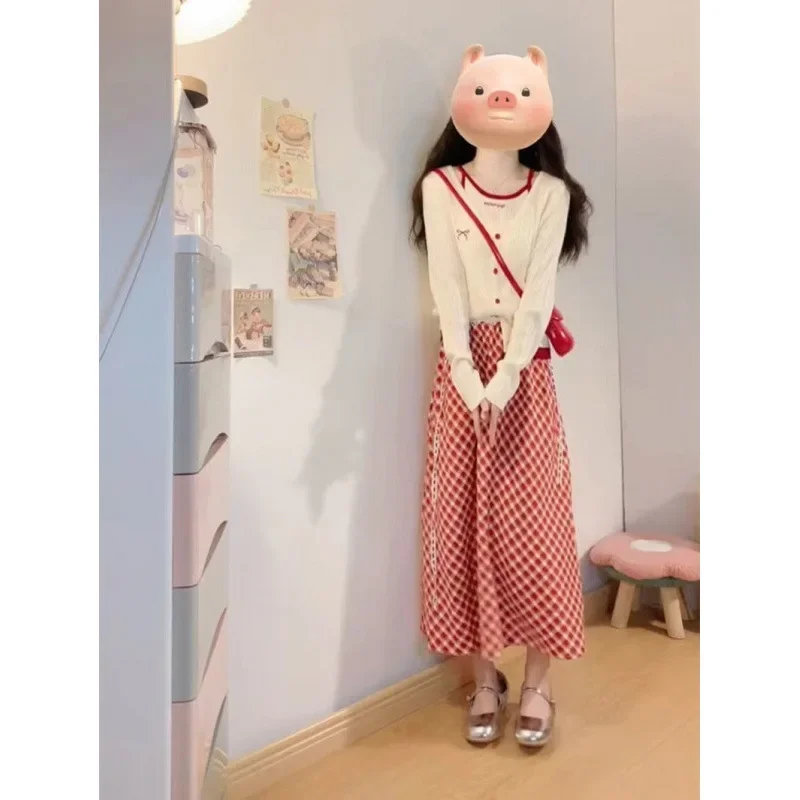 Свежий спортивный костюм женский осенний новый стиль простой корейский вязаный