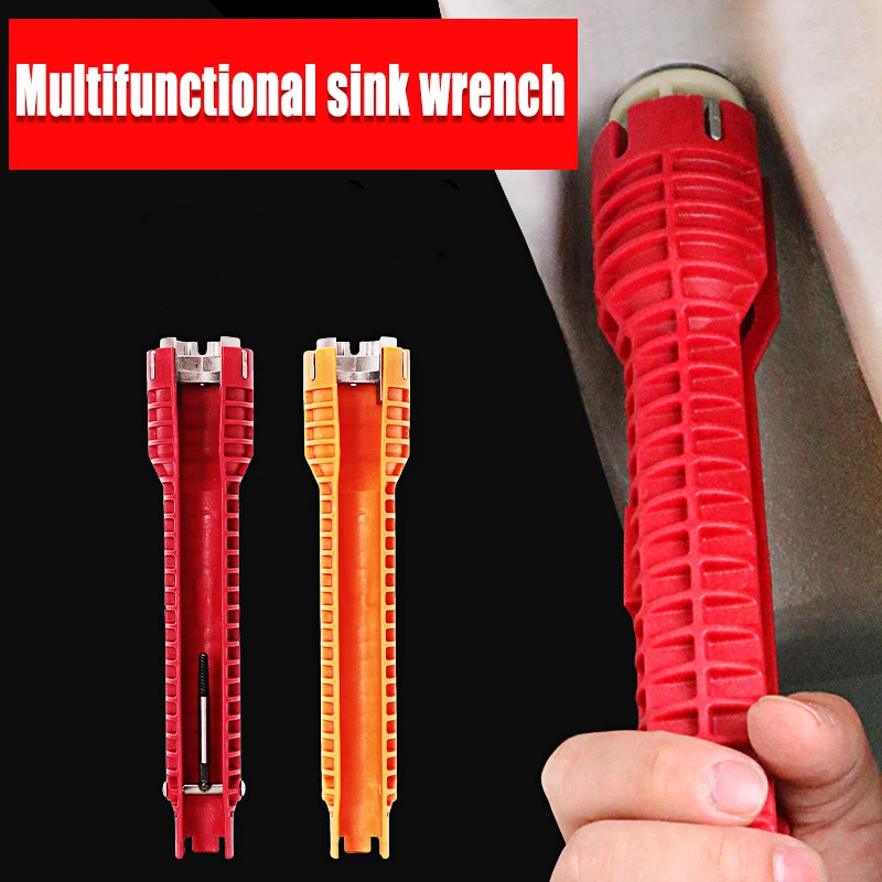 

8/5 In 1 Faucet and Sink Installer Wrench Anti-Slip Handle Double Head Repair Wrench Bathroom Plumbing Water Heater Spanner Tool