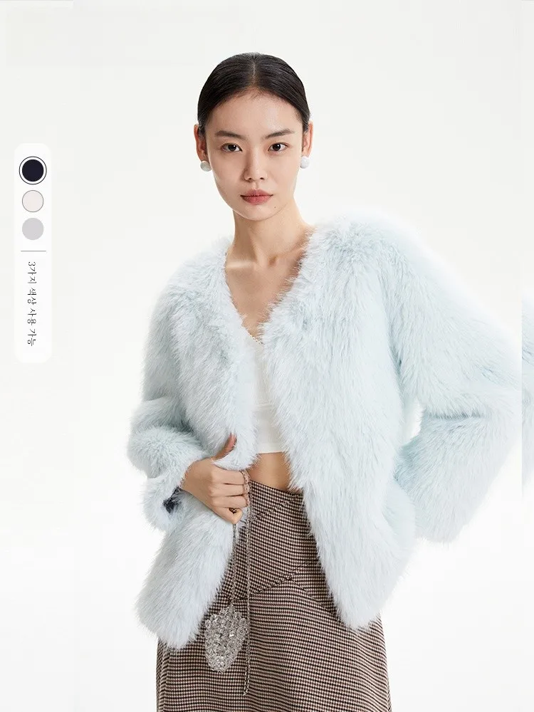  Верхняя одежда Ранняя осень Элегантный темперамент Искусственный мех Длинные