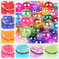 681012mm colorful transparent ab acrylic beads round loose spacer beads for jewelry making diy bracelet accessories 50100pcs