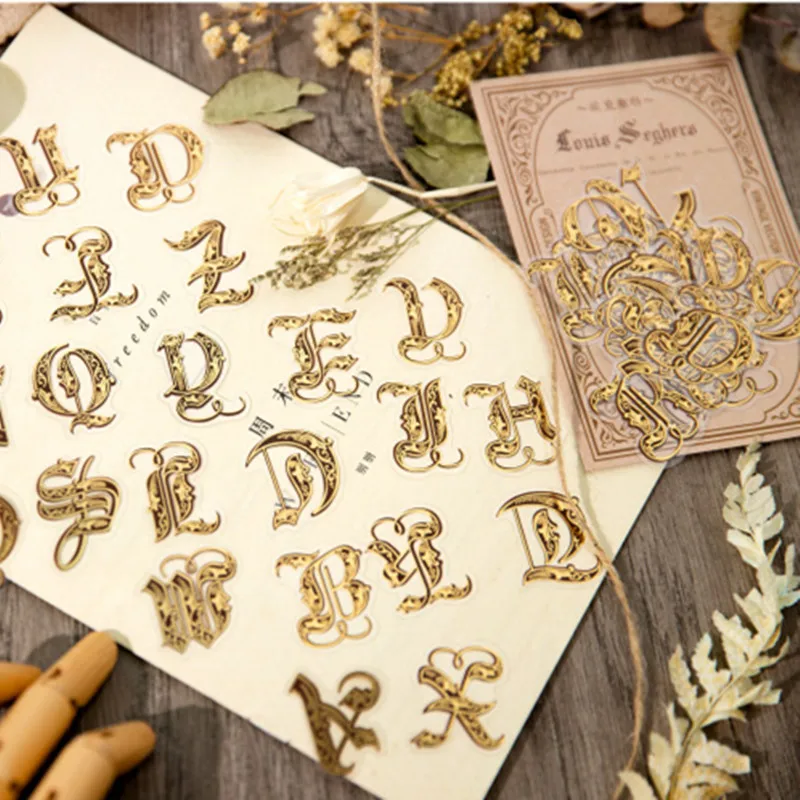 

Бронзирующие наклейки для домашних животных в стиле ретро с английскими буквами, набор для литературы, художественный журнал, материал для скрапбукинга, канцелярские наклейки для журналов