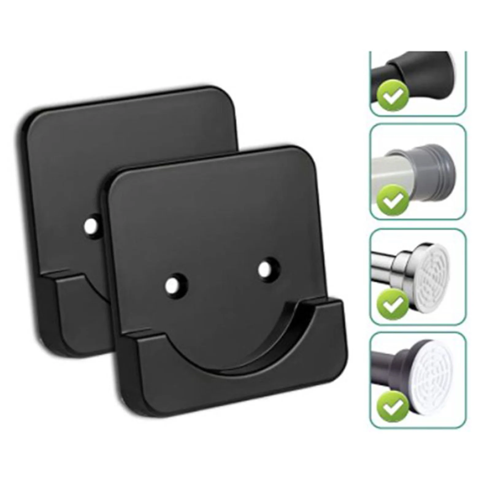 

2pcs Curtain Rod Mount Holder Non-slip Tension Retainer Fixer Anti-dropping Accessories For Curtain Door Curtain Rod #WO