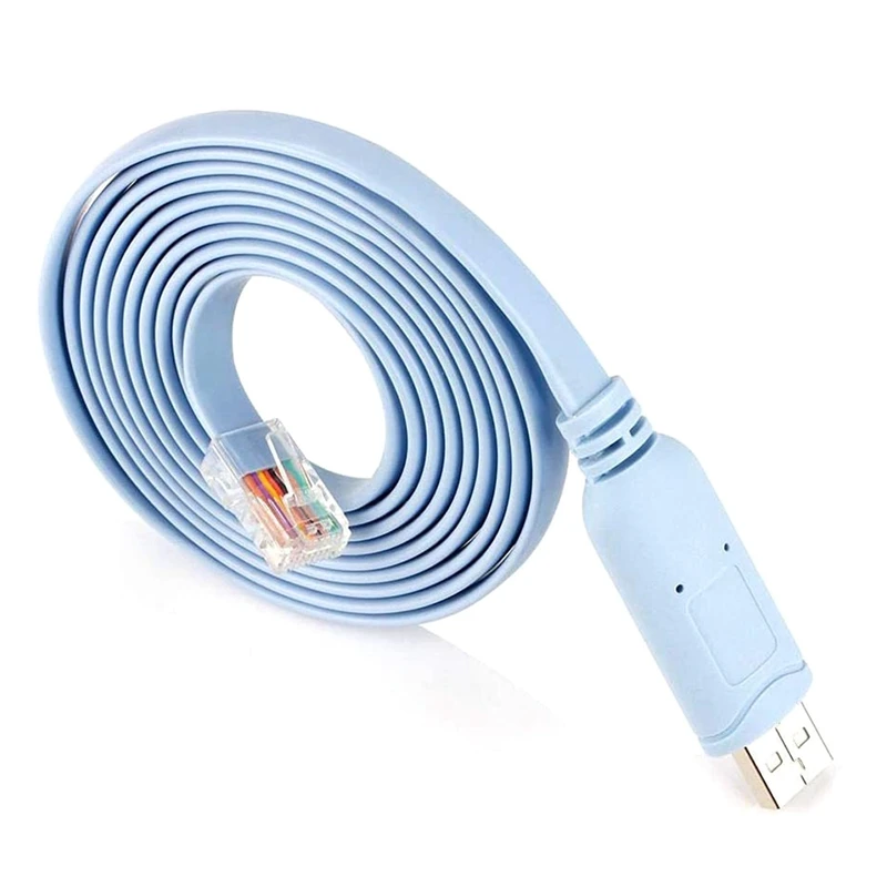 

5Pcs 1.8M USB To RJ45 Cable USB To RS232 Serial Cable USB To RJ45 CAT5 Console Adapter Cable Cord For -Routers