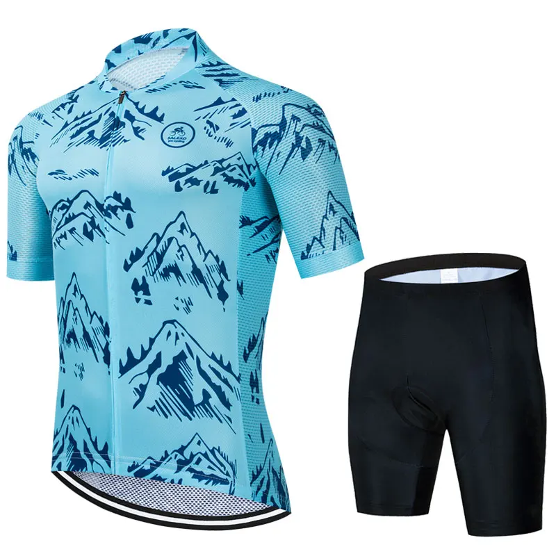 

2023 Summer Men Salexo Short Sleeve Cycling Jersey Set Breathable MTB Bike Cycling Clothing Maillot Ropa Ciclismo Uniform Kit