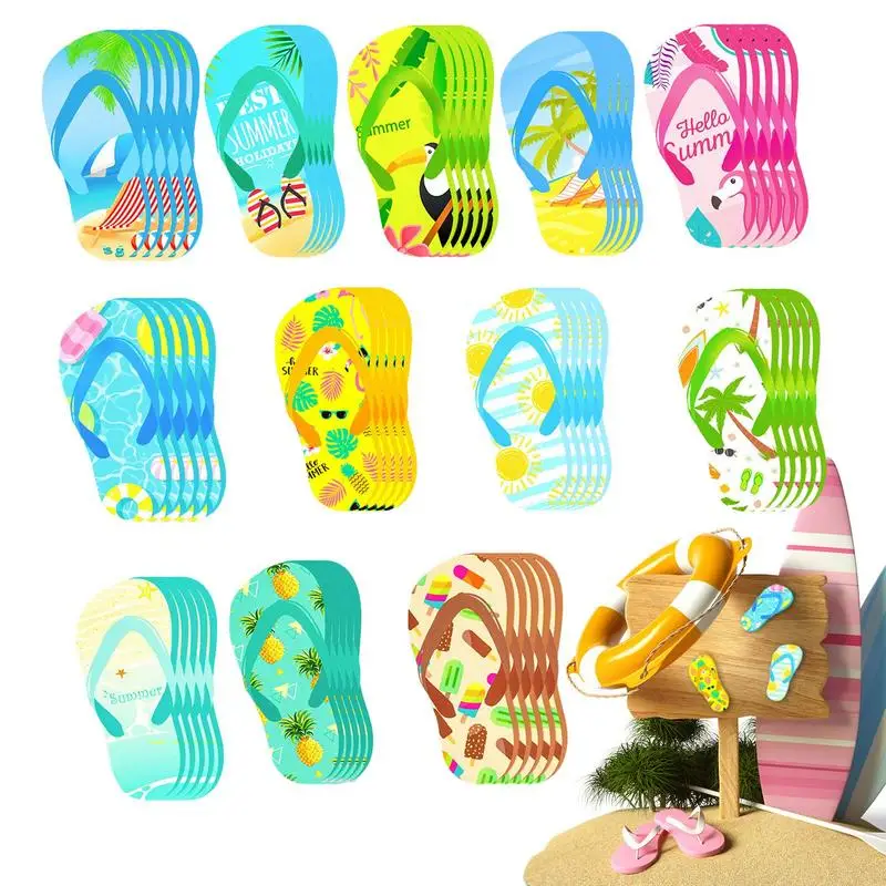 

Beach Stickers Summer Waterproof Slippers Beach Decals Set Of 60 Waterproof Wall Stickers Window Stickers For Refrigerator Glass