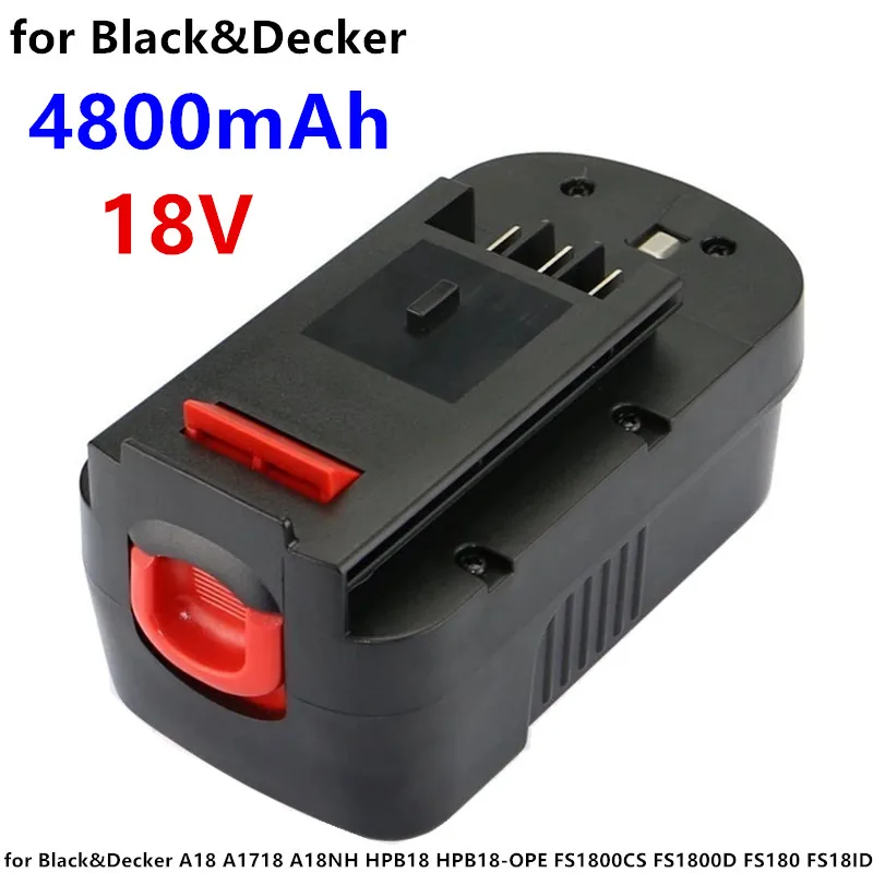 Новинка 100%, Аккумулятор Black & Decker 4800mAh1 8V Ni-MH для A18 A1718 A18NH HPB18 HPB18-OPE FS1800CS FS1800D FS180 FS18ID Новинка 100%, Аккумулятор Black & Decker 4800mAh1 8V Ni-MH для A18 A1718 A18NH HPB18 HPB18-OPE FS1800CS FS1800D FS180 FS18ID