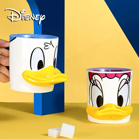 Disney Donald Duck Mug Daisy Student Couple Water Cup Mickey Ceramic Cup Gift