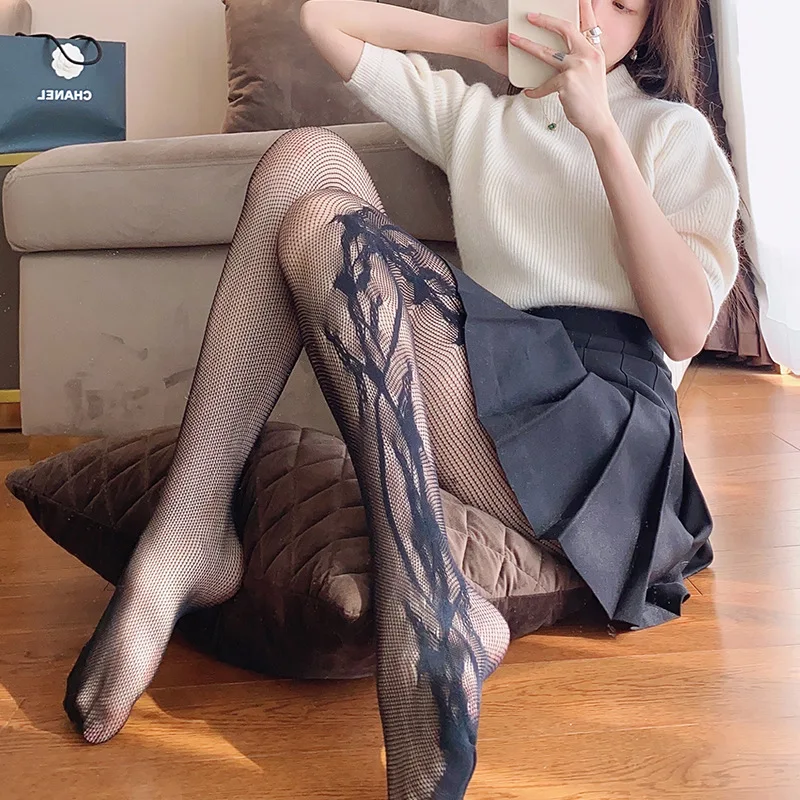 

Women Sexy Gothic Lolita Cross Club Tights Cosplay Girls Long Nylon FK Socks Body Vine Stockings Fishnet Pantyhose Mesh Lingerie