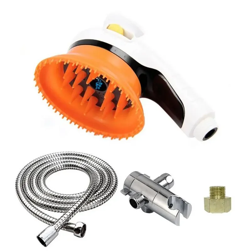 

Shower Sprayer Attachment Pet Shower Set With Soft Brush Showerhead Sprayer Shower Head Dog Soft Tentacle Massage Bath Head