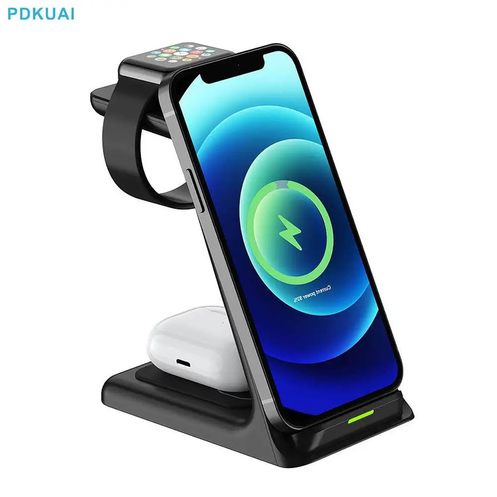 

3 in 1 20W Wireless Charger Stand Dock For Apple Watch 8 7 6 AirPods iPhone 14 13 12 11 XS XR X 8 Induction Fast Charger Station