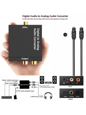 Цифро-аналоговый конвертер Toslink RCA  Digital to Analog Audio Converter