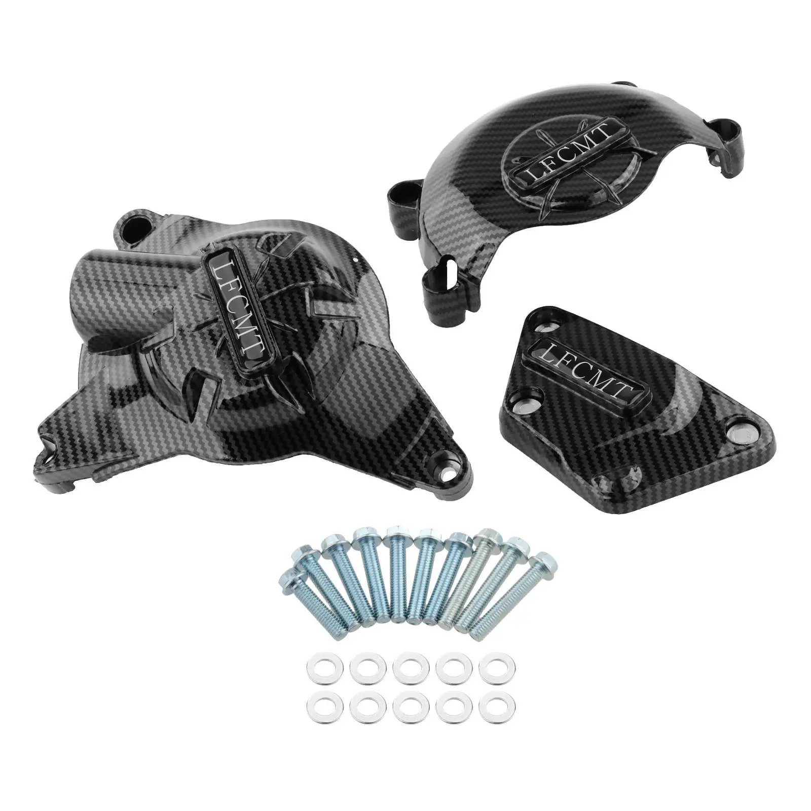 

3Pcs/Set Motorcycles Engine Cover Carbon Fiber Anti-Corrosion Case Fit for Yzf600‐R6 2006‐2020 Slider