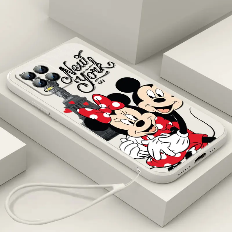 

Disney Mickey Love Phone Case For OPPO Realme C2 C11 5 5i 6 6i 6S 7 7i 8 8i 9 9i Pro Liquid Rope Funda Cover Soft Back Silicone