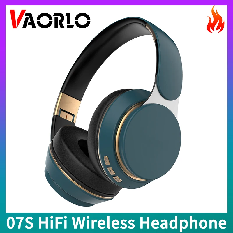 

VAORLO 07S HIFI Wireless Headphones Bluetooth 5.0 Earphones Foldable Stereo Gaming Headsets Support 3.5MM AUX TF Card With Mic