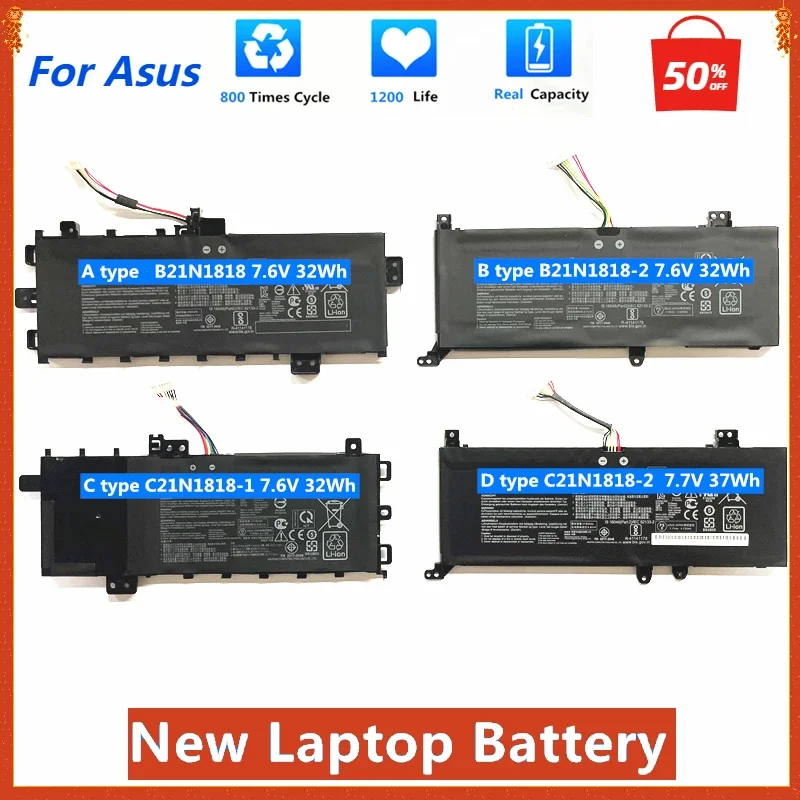 C21N1818 B21N1818 Аккумулятор для ноутбука Asus VivoBook Pro 14 15 X412 A412 X512 X509 X409 F509 F409 V4000F V5000F U4100U