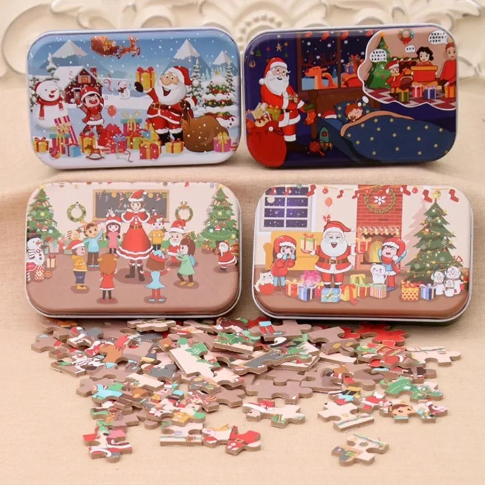 ГОРЯЧАЯ ПРОДАЖА новинка 60 шт. рождественские деревянные пазлы нежная коробка