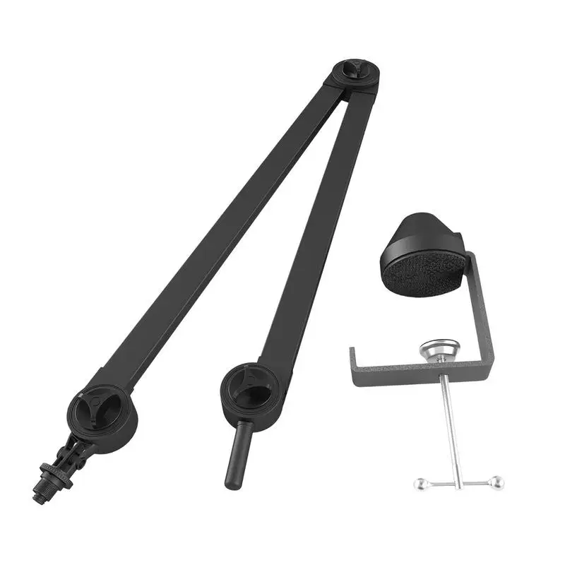 

Microphone Desktop Holder 360 Free Adjust Microphone Boom Arm Foldable Broadcast Mic Arm Load 11 Lbs With Screw Adapter Clip