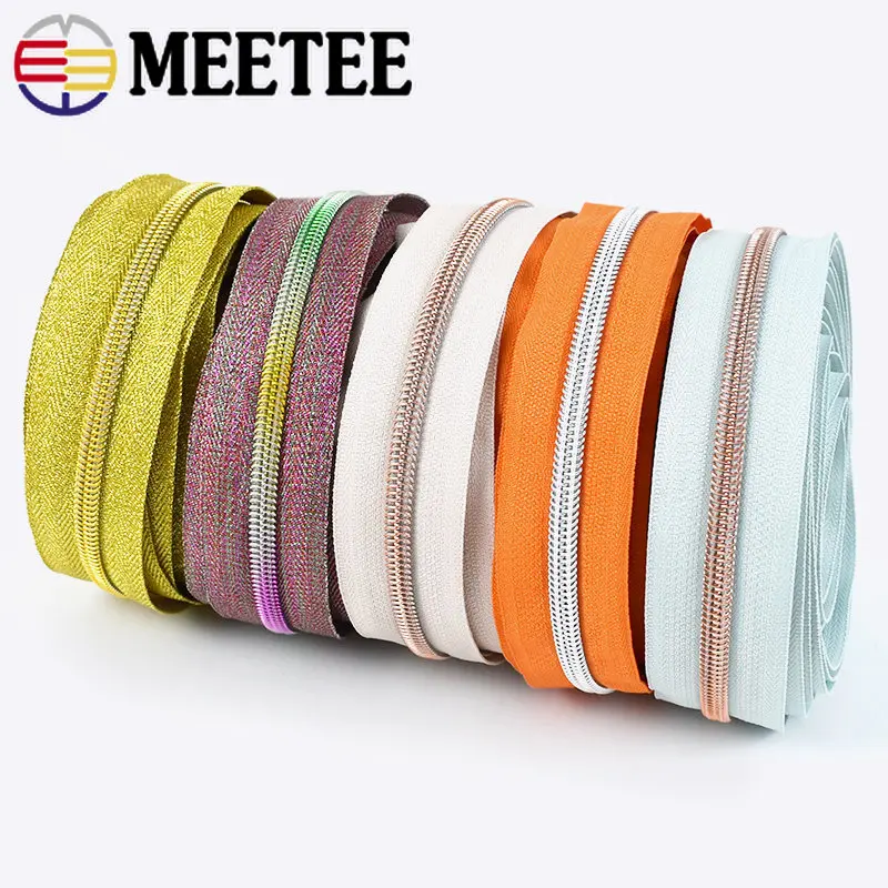 1/2/3/5M 5# Nylon Zipper for Sewing Bag Coil Zippers Tapes By The Meter Jacket Pocket Zips Repair Kit DIY Garment Accessories